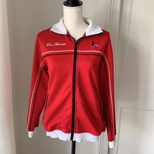 Sun Mountain Red Collared Jacket Front Zip in M